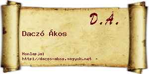 Daczó Ákos névjegykártya